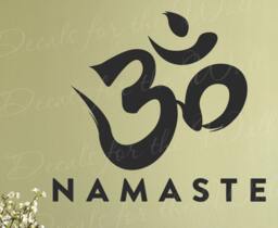 Namaste - Buddhist Tibet Hindu Namaskar Yoga Health Greeting Spiritual Inspirational Motivational Inspiring Wall Lettering Decal Stic T61 - thumbnail 1