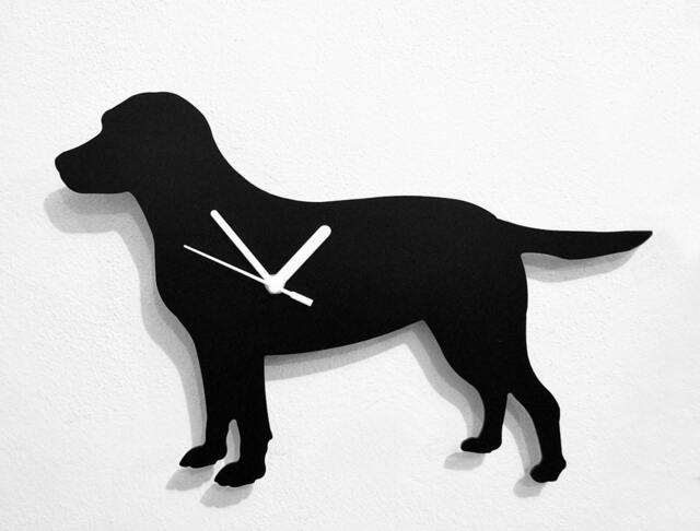 Labrador Retriever Dog - Wall Clock Silhouette - image 1