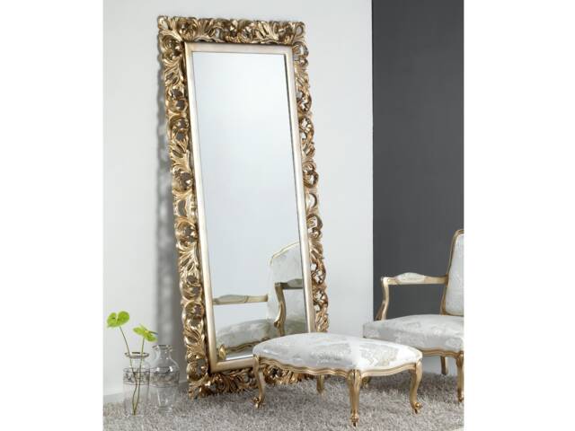 Large Classic Baroque Mirror 17Th Century Antique Italian Silver Leaf - Made in Italy Full Length Victorian Home Style Item # 8064 - image 1
