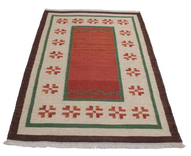 Handwoven Swedish Kilim Rug Scandinavian Flatweave, Wool & Cotton - image 1