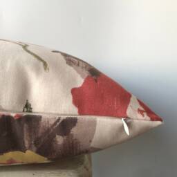 Rust Green Yellow Tulips Pillow Cover , Floral Fall Decor Throw Pillowcase Art Nouveau Lumbar Cushion 18x18 20x20 Thanksgiving Gift - thumbnail 3