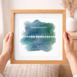 Personalised Baby Scan Soundwave Print, Custom Nursery Wall Art, Name & Date Keepsake, Newborn Gift, Shower Or Christening Gift - thumbnail 1