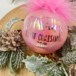 Personalized Christmas Bauble Baby's First Tree Decoration - thumbnail 2