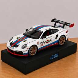 Porsche 911 Gt3 Rs Performance Car Alarm Clock - Realistic Engine Sound, Handmade, Metal Model - thumbnail 4