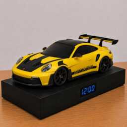 Porsche 911 Gt3 Rs Performance Car Alarm Clock - Realistic Engine Sound, Handmade, Metal Model - thumbnail 2
