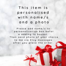Personalised Pet Loss Bauble, Over The Rainbow Bridge Photo Christmas Tree Bauble - thumbnail 3