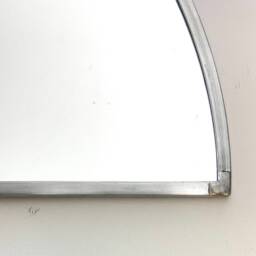 Half Circle Mirror Silver Border Handmade Wall Round Oval Modern Metal Frame Flux Glass Etsy Tv Television Commercial - thumbnail 3