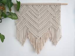 Large Macrame Wall Hanging Bohemian Off-White Cotton Decor