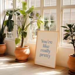 You're Like Really Pretty Print - Blue Preppy Print, Girly Bathroom Powder Baby Mean Girls Quote - thumbnail 3