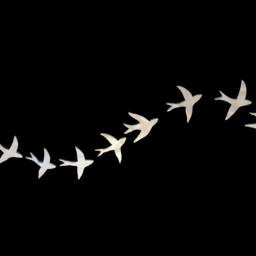 Sky Is The Limit - Flock Of Birds White Silver Gold Modern Sculpture Suitable For Indoor Outdoor Bathrooms Wall Hanging - thumbnail 3