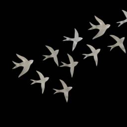 Sky Is The Limit - Flock Of Birds White Silver Gold Modern Sculpture Suitable For Indoor Outdoor Bathrooms Wall Hanging - thumbnail 2