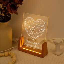 Custom Star Map By Date Night Light, Personalized Constellation Map, Sky By Lamp, Wedding Engagement Gift For Him & Her - thumbnail 3