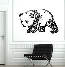 Wall Vinyl Panda Beer Animal Ornament Mural Decal 1758Dz - thumbnail 1
