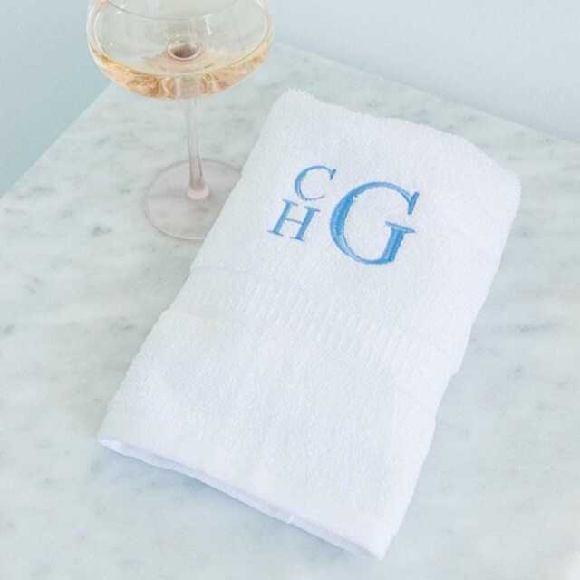 Embroidered Guest Towels // Bath & Hand Towel Monogram Custom Bathroom Monogrammed Dorm Decor Graduation Gift - image 1