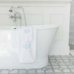 Embroidered Guest Towels // Bath & Hand Towel Monogram Custom Bathroom Monogrammed Dorm Decor Graduation Gift - thumbnail 3