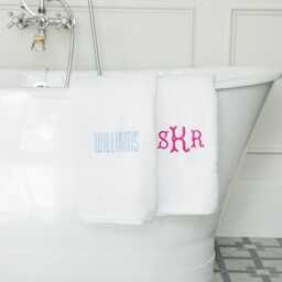 Embroidered Guest Towels // Bath & Hand Towel Monogram Custom Bathroom Monogrammed Dorm Decor Graduation Gift - thumbnail 2