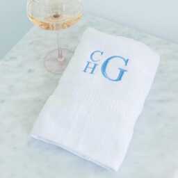Embroidered Guest Towels // Bath & Hand Towel Monogram Custom Bathroom Monogrammed Dorm Decor Graduation Gift - thumbnail 1