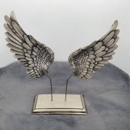 Vintage Angel Wings Sculpture With Gift, Handmade Statue, Unique Bust, Figurine, Platinum Angel Wings - thumbnail 3