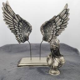 Vintage Angel Wings Sculpture With Gift, Handmade Statue, Unique Bust, Figurine, Platinum Angel Wings - thumbnail 2