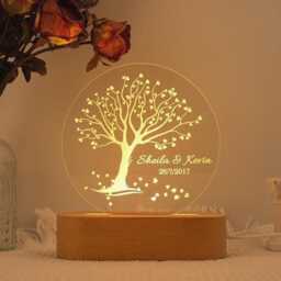 Tree Of Love Couples Night Light, Gift For Couples, Wedding Gift, Unique Anniversary Light The Couple, Parents - thumbnail 1