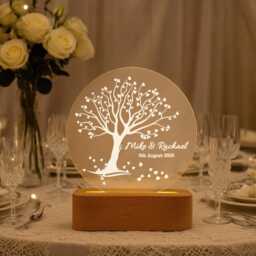 Tree Of Love Couples Night Light, Gift For Couples, Wedding Gift, Unique Anniversary Light The Couple, Parents - thumbnail 2