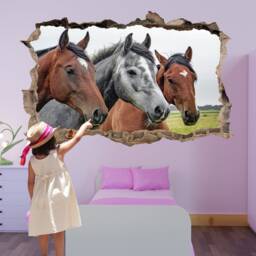 Horses Wall Sticker Animals Mural Art Poster Decal Kids Room Office Nursery Decor 1144 - thumbnail 1