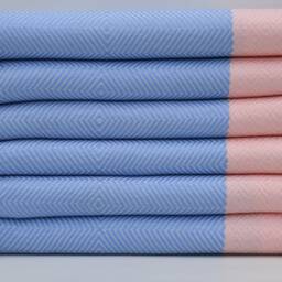 Blue & Light Pink Towel, 100% Bamboo Towel, Turkish Peshtemal, Turkish Towel, Beach Towel, 40''x70 - thumbnail 2