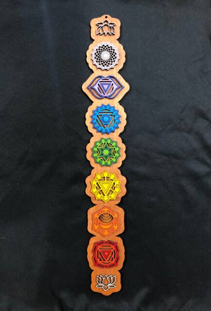 Chakra Wall Art, Wooden Hanging, Decoration, Decor, Kundalini Yoga - image 1