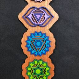 Chakra Wall Art, Wooden Hanging, Decoration, Decor, Kundalini Yoga - thumbnail 3