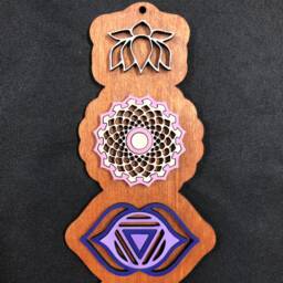 Chakra Wall Art, Wooden Hanging, Decoration, Decor, Kundalini Yoga - thumbnail 2