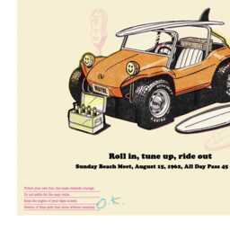 Eat The Wave Dune Buggy Surf Poster, Retro Beach Art, 1960S Car Wall Art - thumbnail 2