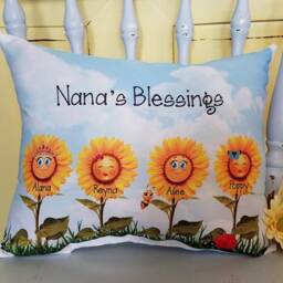 Personalized Smiling Sunflower Family Throw Pillow - thumbnail 2