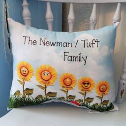 Personalized Smiling Sunflower Family Throw Pillow - thumbnail 3