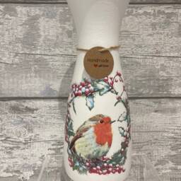 Robin Vase & Light Up Bottle Set, Gifts, Autumn, Xmas Gifts Robins - thumbnail 3