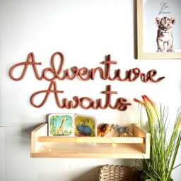Adventure Awaits Sign For Kids Room Wall Hanging Nursery Decor - thumbnail 2