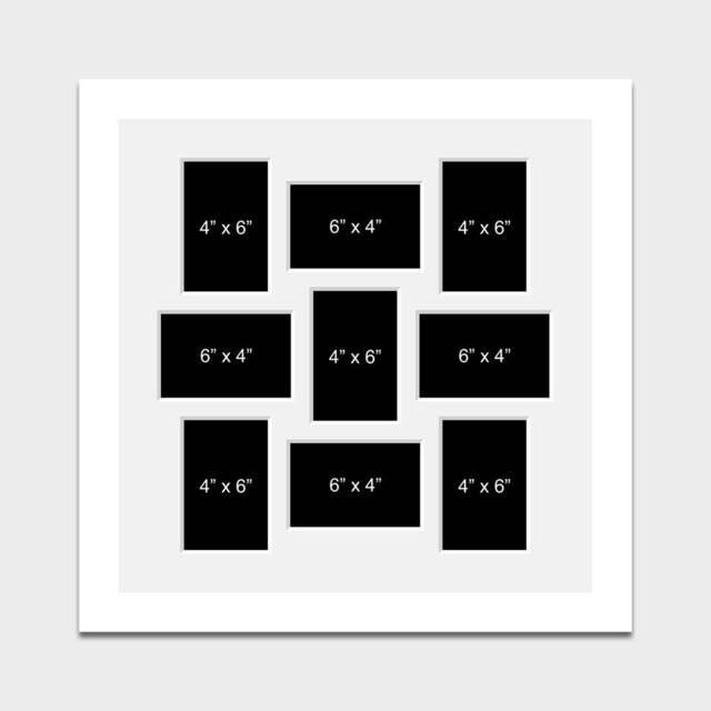 Multi Photo Picture Frame - Holds 9 6x4 Photos in A 33mm White Wood - image 1