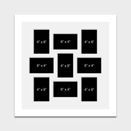 Multi Photo Picture Frame - Holds 9 6x4 Photos in A 33mm White Wood - thumbnail 1