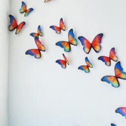Prisma Butterflies - 3D Wall Art Set Of 20 Colorful Teen Room Decor Kids Nursery Modern Hippie - thumbnail 2