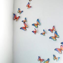 Prisma Butterflies - 3D Wall Art Set Of 20 Colorful Teen Room Decor Kids Nursery Modern Hippie - thumbnail 3