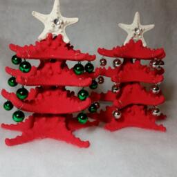 starfish Christmas Tree Decoration, Rhinestone Tree, Beach Table Top - thumbnail 2
