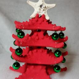 starfish Christmas Tree Decoration, Rhinestone Tree, Beach Table Top - thumbnail 3