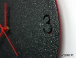 Black Granite Concrete Wall Clock/Modern Rhombus With Textured - Contemporary Home Decor Housewarming Gift Idea - thumbnail 1