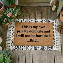 Private Domicile Quote Doormat - Pop Culture Entryway Decor - thumbnail 1