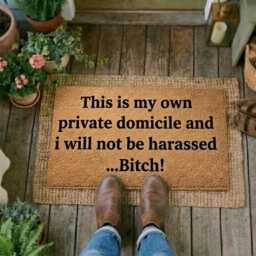 Private Domicile Quote Doormat - Pop Culture Entryway Decor - thumbnail 3