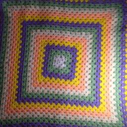 Handmade Crochet Baby Blanket, Pastel Colors, Shower Gift - thumbnail 4
