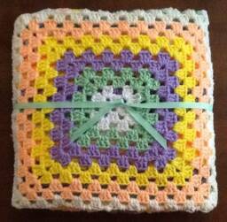 Handmade Crochet Baby Blanket, Pastel Colors, Shower Gift