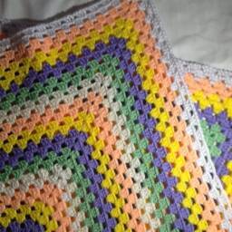 Handmade Crochet Baby Blanket, Pastel Colors, Shower Gift - thumbnail 2