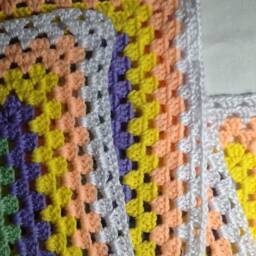 Handmade Crochet Baby Blanket, Pastel Colors, Shower Gift - thumbnail 3