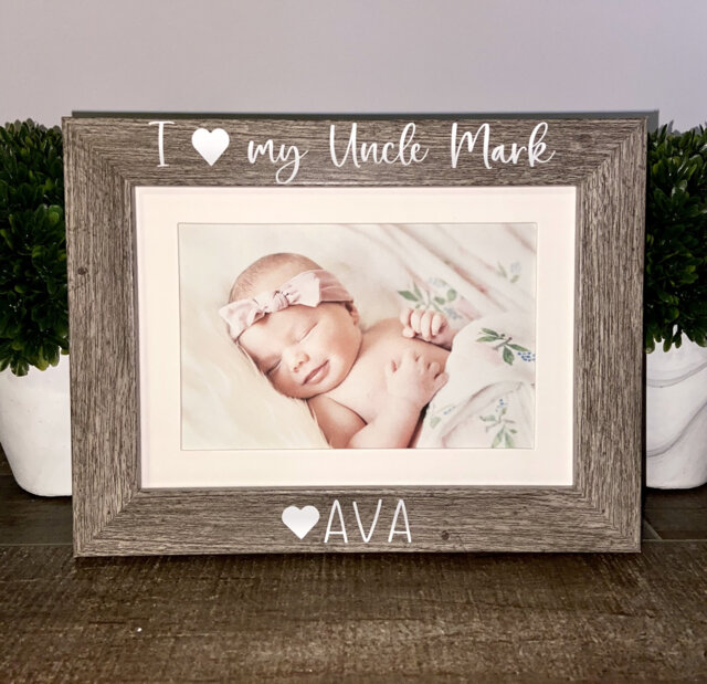 I Love My Uncle Personalized Picture Frame, Father's Day Gift, Uncle New Baby Gift From Child, Birthday - image 1