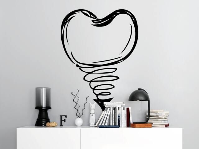 Tooth Wall Decal Dental Clinic Decor, Removable Vinyl Sticker 1289 - image 1